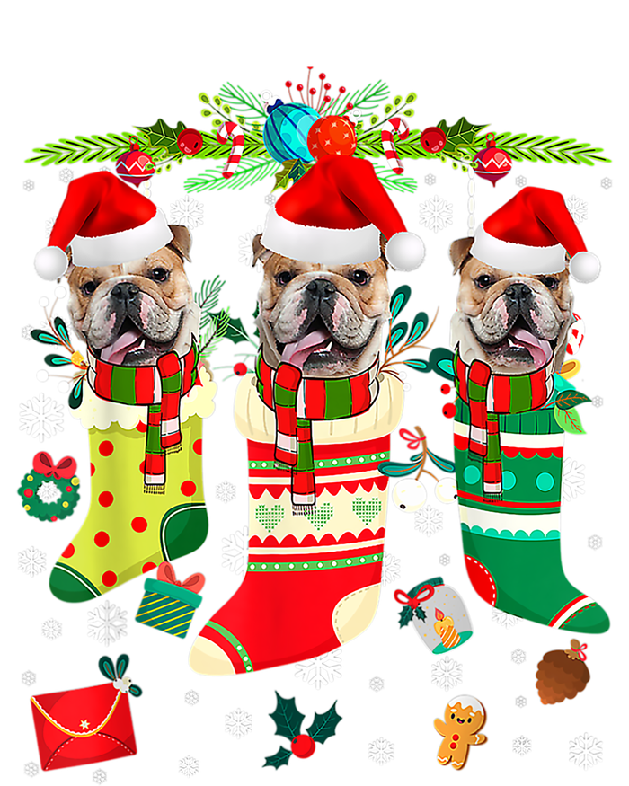 English Bulldogs In Christmas Socks Puppy Lovers Xmas Meaningful Gift T-Shirt