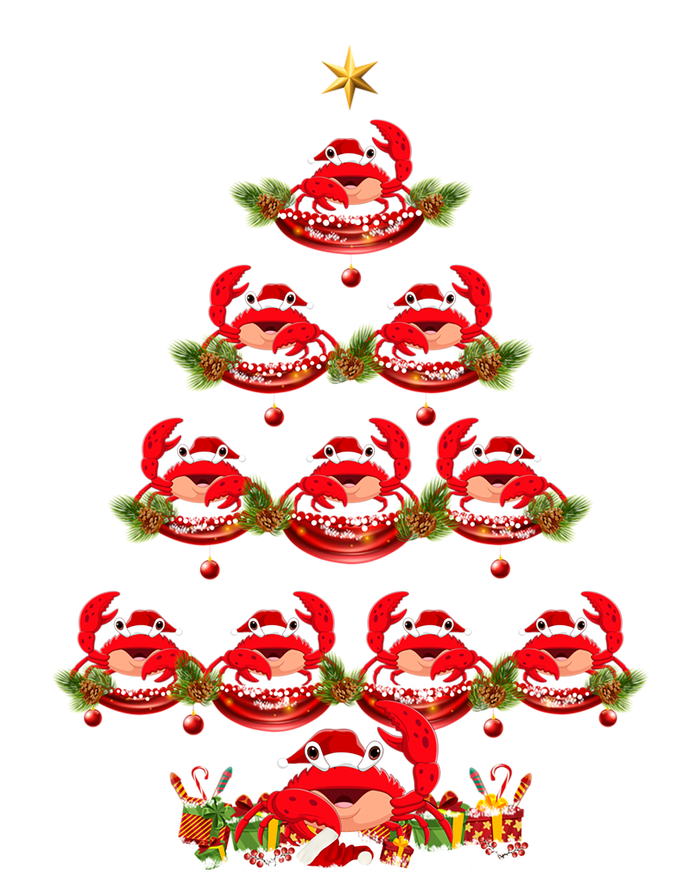 Funny Crab Fish Xmas Tree Lighting Crab Christmas Tree Meaningful Gift T-Shirt