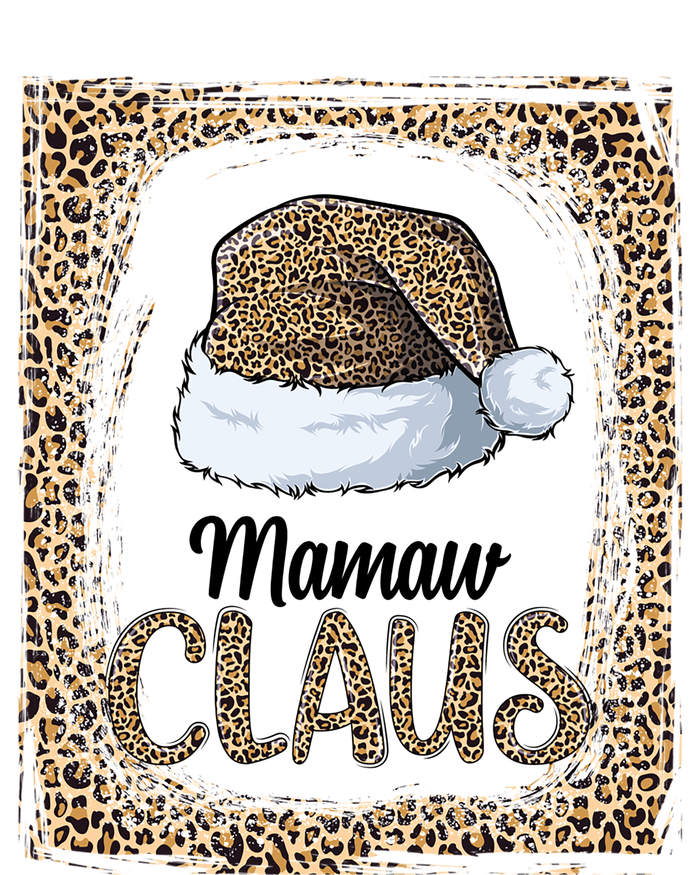 Funny Mamaw Claus Christmas Family Matching Pajama Leopard Gift T-Shirt