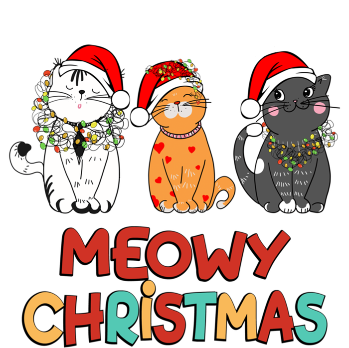 Meowy Christmas Funny Kitten Cat Kitty Lights Xmas Cute Gift T-Shirt