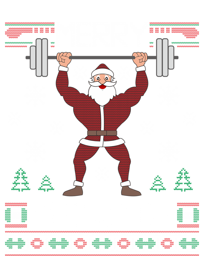 Merry Gainzmas Fit Santa Gym Workout Ugly Christmas Sweater Gift Baby Bodysuit