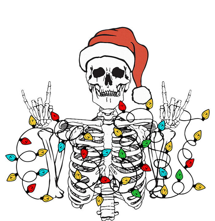 Christmas Skeleton Rocker Wrapped in Xmas Lights Santa Hat PosiCharge Competitor Tank