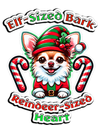 Elf-Sized Bark Reindeer Sized Heart Festive Chihuahua Drawstring Bag