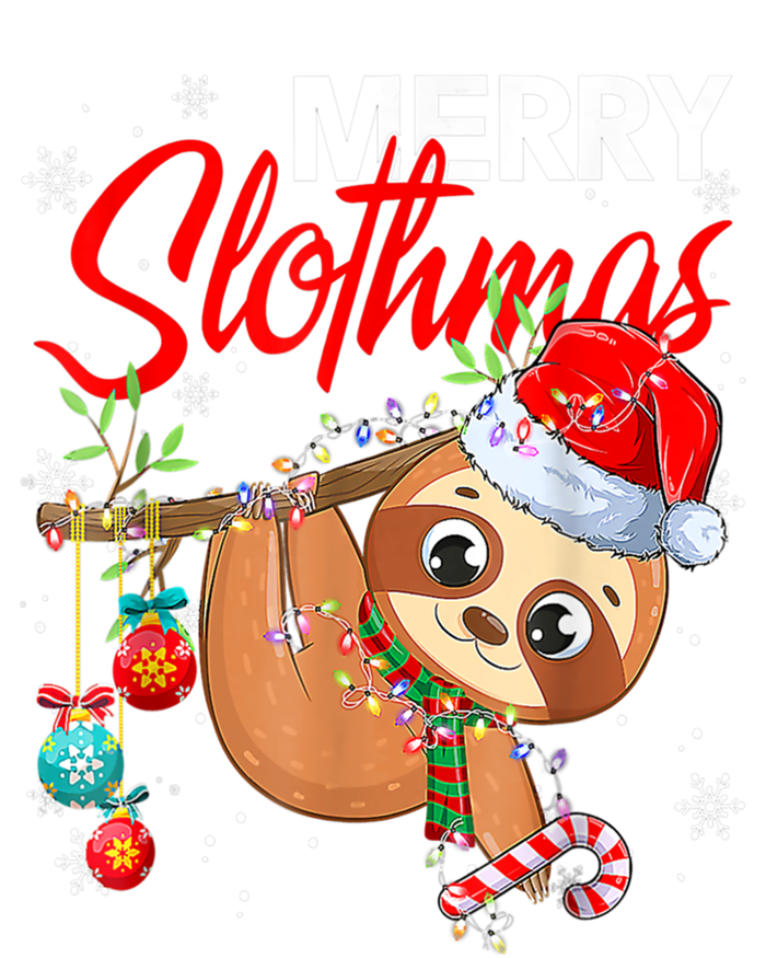 Merry Slothmas Funny Christmas Lights Pajama For Sloth Lover Gift T-Shirt