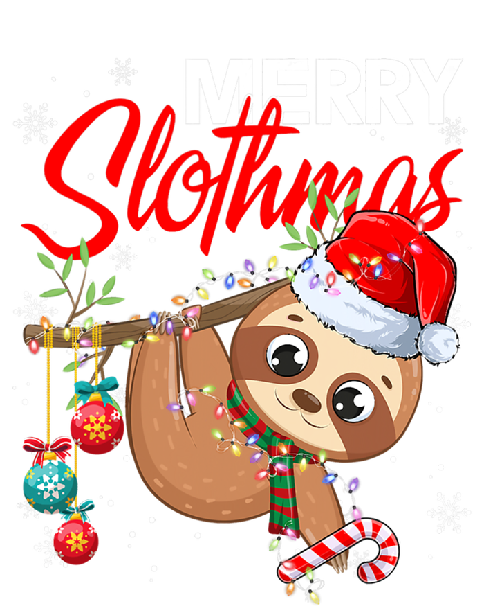 Merry Slothmas Santa Sloth Christmas Tree Lights Xmas Pjs Meaningful Gift Poster