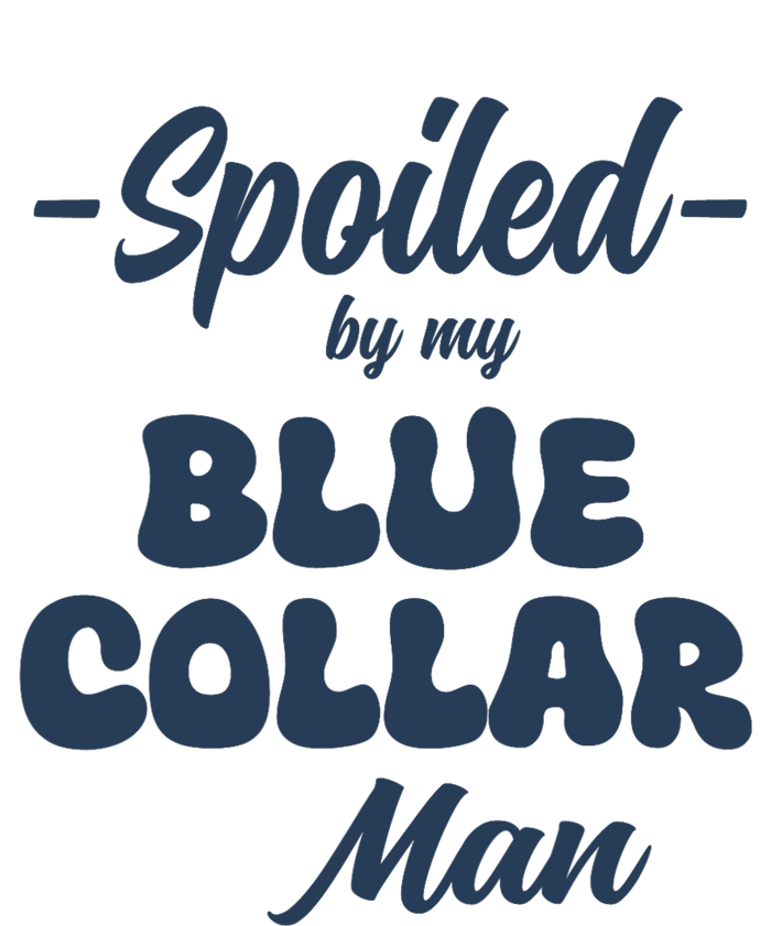 Spoiled By My Blue Collar Man Women's Knotted Racerback Tank