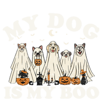 My Dog Is My Boo Halloween Funny Dog Owner Ghost Lover Gift Stripe Pom Pom Beanie