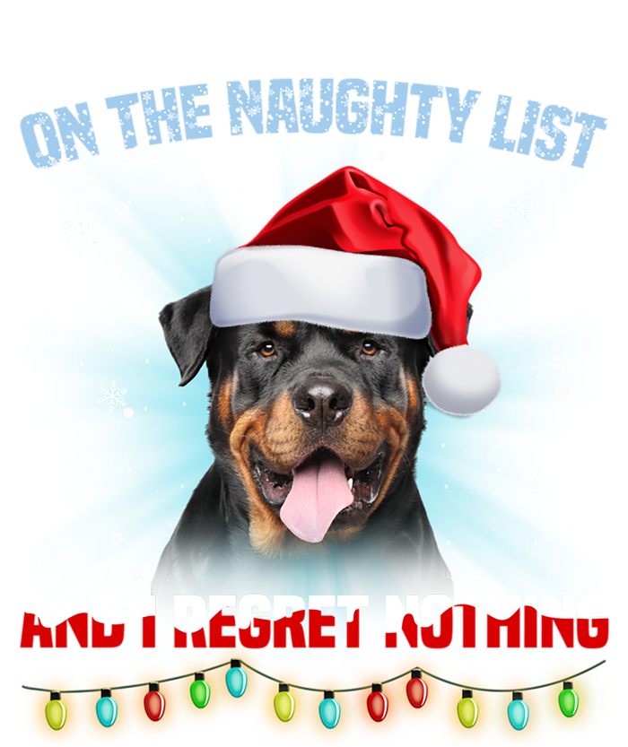 On The Naughty List And Rottweiler Santa Hat Christmas Gift Doggie Tank