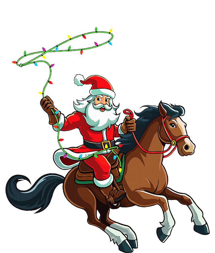 Cowboy Santa Riding A Horse Christmas Funny Canvas