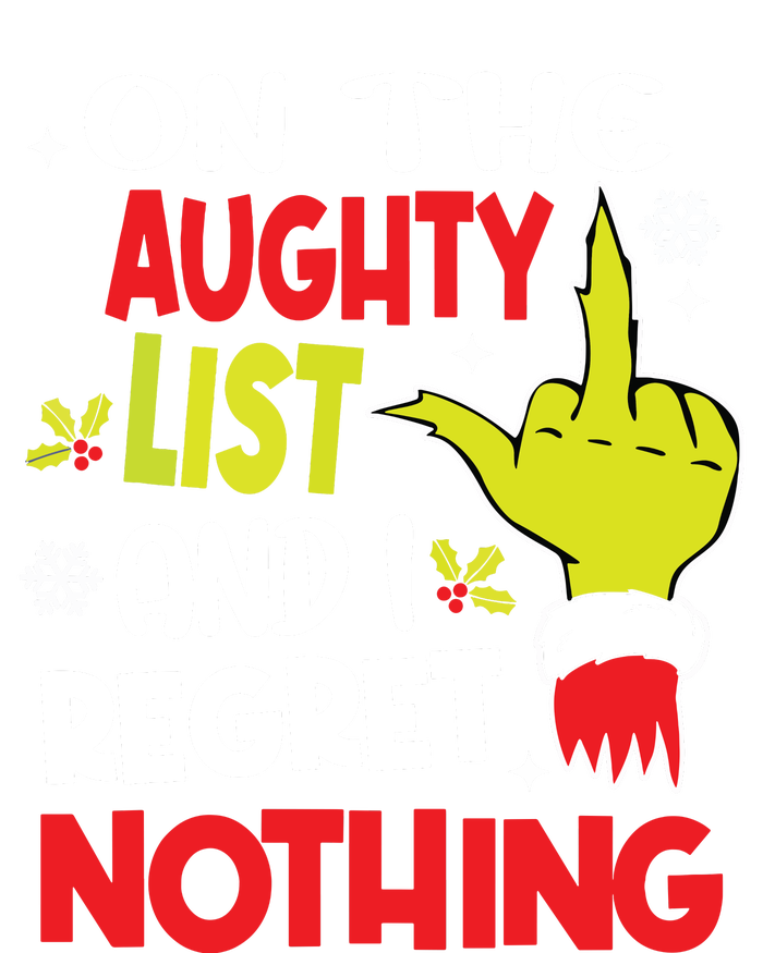 Funny On The List Of Naughty And I Regret Nothing Christmas High Crown Mesh Back Trucker Hat