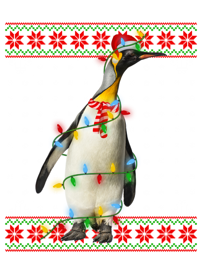 Lighting Penguin Xmas Ugly Sweater Santa Penguin Christmas Funny Gift Striped Beanie with Solid Band