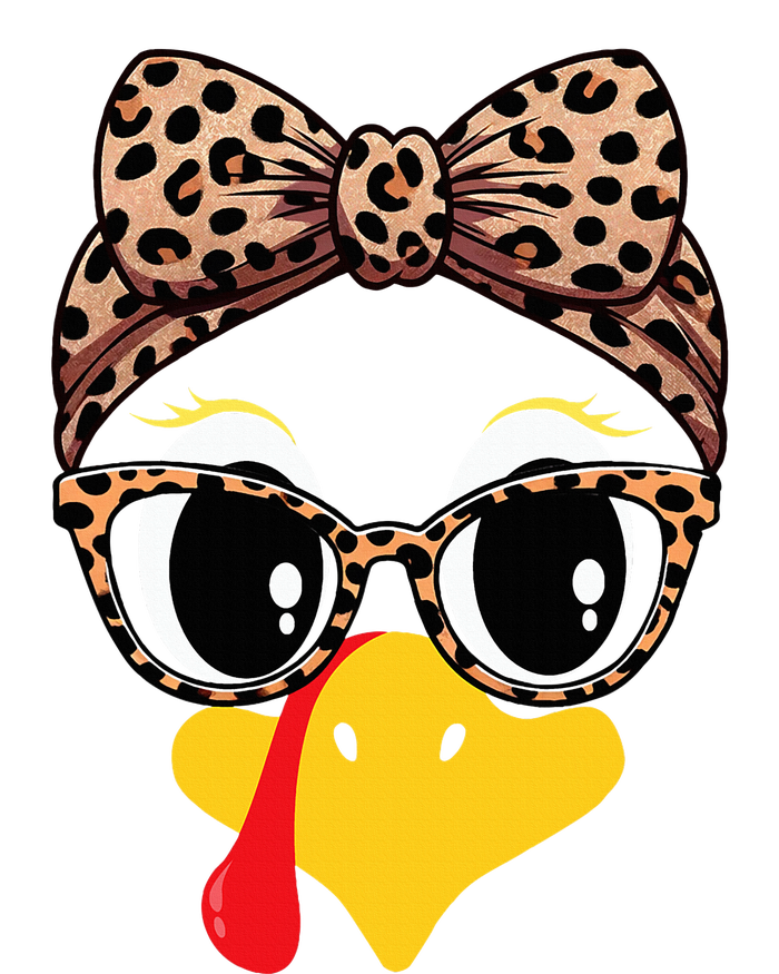 Turkey Face Leopard Print Glasses and Headband Thanksgiving Kids Sweatshirt