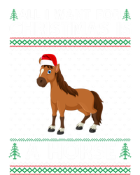 All I Want For Christmas Is A Horse Ugly Xmas Holiday Gift Short Acrylic Beanie