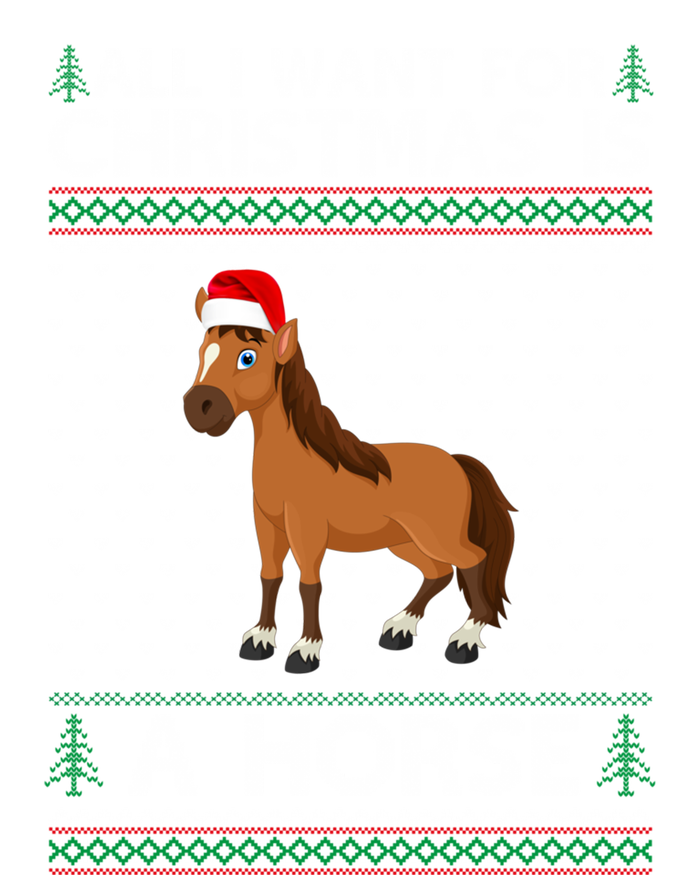 All I Want For Christmas Is A Horse Ugly Xmas Holiday Gift Short Acrylic Beanie