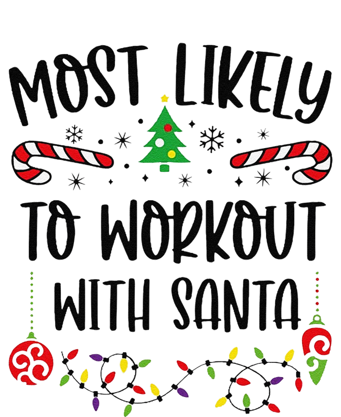 Funny Most Likely To Workout With Santa Funny Christmas Family Matching Cute C Kids Sweatshirt