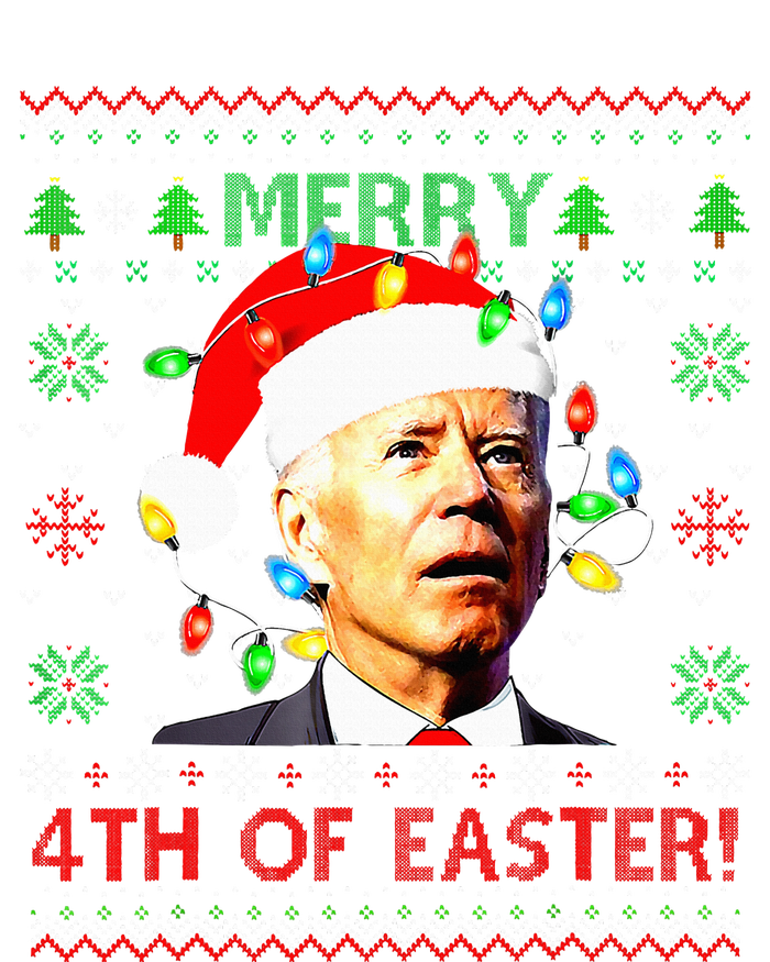 Merry 4th Of Easter Santa Joe Biden Ugly Christmas Sweater Kids Tie-Dye T-Shirt