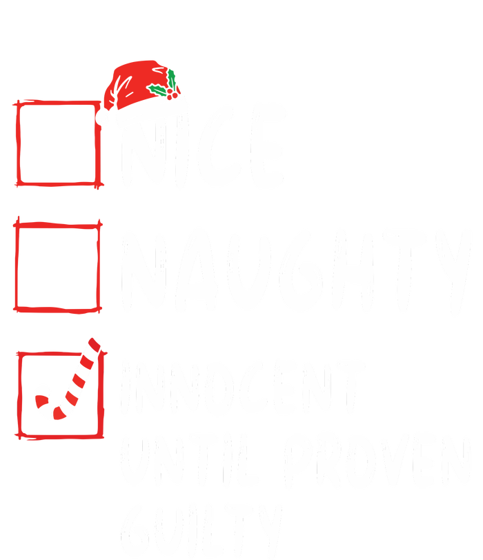 Nice Naughty Innocent Until Proven Guilty Christmas List Dry Zone Grid Polo