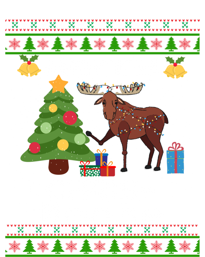 Moose Ugly Christmas Sweater Merry Chrismoose Funny Moose Funny Gift Tall T-Shirt