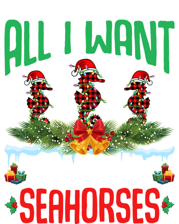 All I Want This Year Is Seahorses Wearing Hat Christmas Gift Women's V-Neck T-Shirt