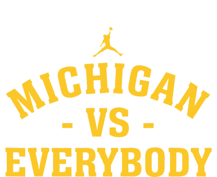 Michigan vs Everyone Everybody Quote Funny  Stripe Pom Pom Beanie