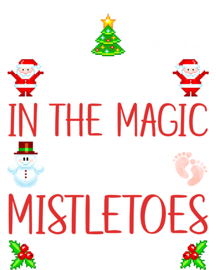 Believe In The Magic Of Tiny Mistletoes Obstetrics Christmas Gift Insulated Varsity Jacket