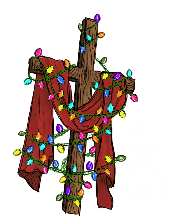 Be The Light Matthew 5 14 Christmas Jesus Cross Women's T-Shirt