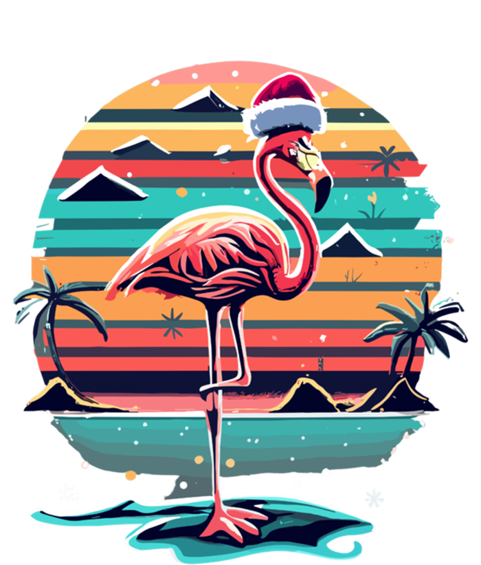 Flamingo Christmas Retro Sunset Vintage Xmas Meaningful Gift T-Shirt