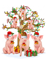 Funny Santa Claus Elf Pigs And Christmas Tree Lights Xmas Pjs Gift T-Shirt