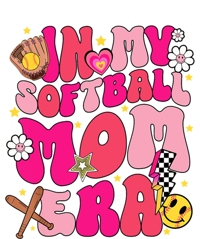 Groovy In My Softball Mom Era Mom Life Game Day Vibes Cute Gift Kids T-Shirt