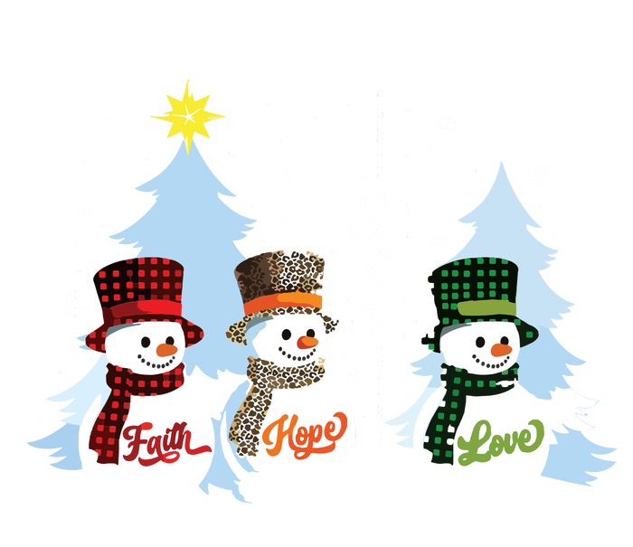 Faith Hope Love Snowman Jesus Christian Christmas T-Shirt