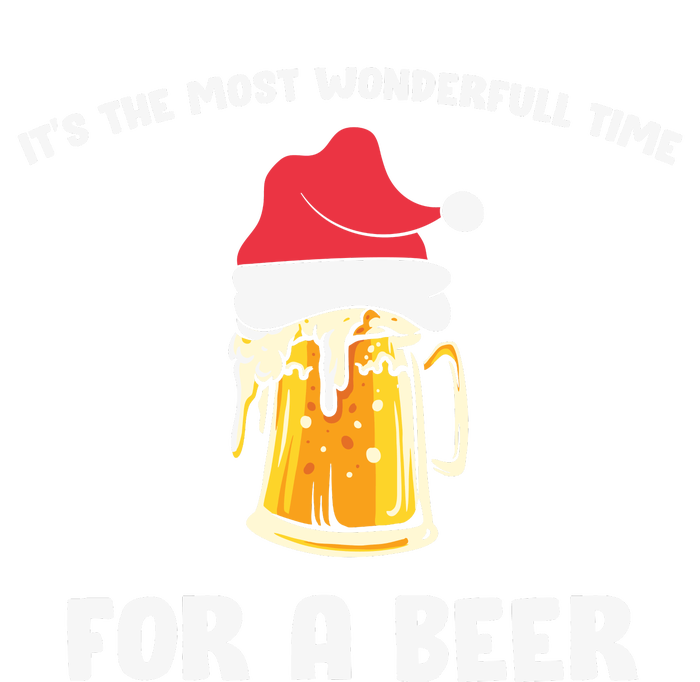 Its The Most Wonderful Time For A Beer Santa Hat Christmas Women's V-Neck T-Shirt