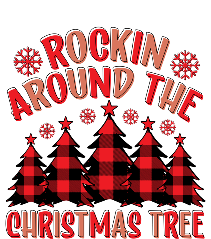 Plaid Retro Rockin Around The Christmas Tree Gift Ladies Essential Flowy Tank