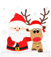 Santa Reindeer Hug Snowflakes Christmas T-Shirt