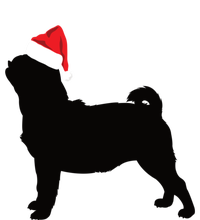 Pug Silhouette In Santa Hat Funny Christmas Dog Lover Funny Gift T-Shirt