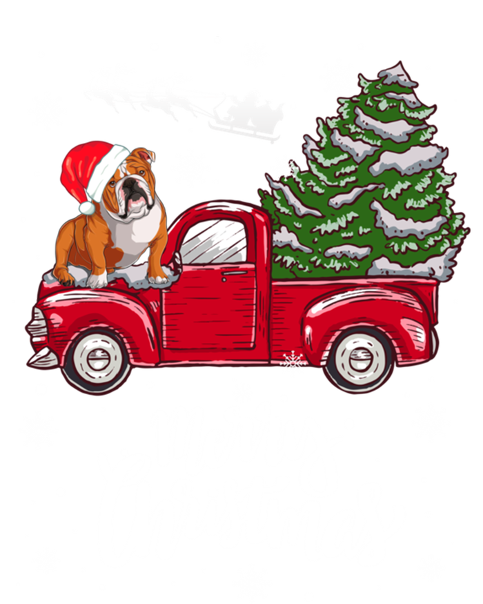 Merry Christmas English Bulldog Santa Red Truck Xmas Tree Gift T-Shirt