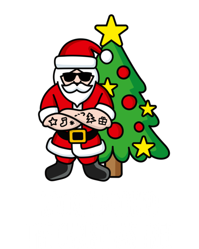 Rockin Around The Christmas Tree Santa Claus Hipster Barber Gift Toddler T-Shirt