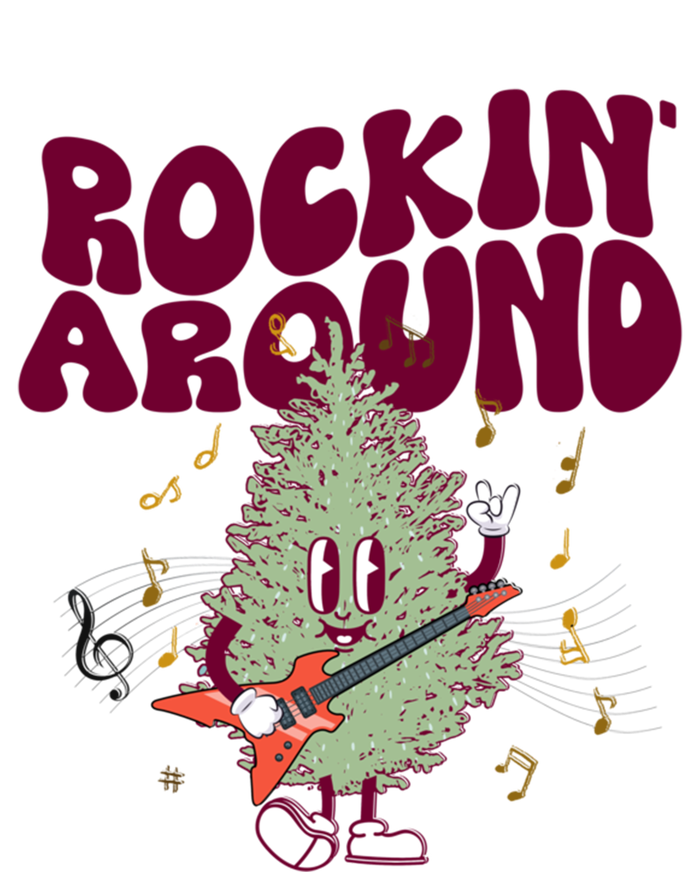 Rockin Around Groovy Christmas Tree Cute Gift T-Shirt