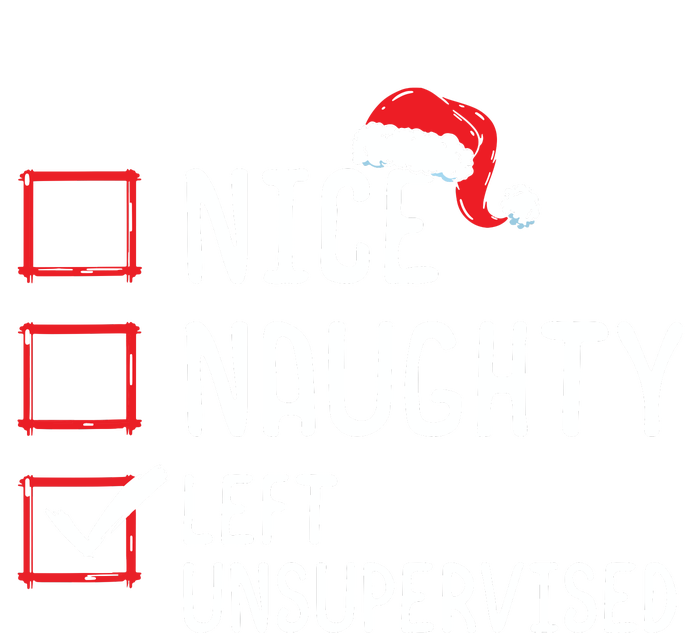 Nice Naughty Left Unsupervised Christmas List Women's Tri-Blend 3/4-Sleeve Raglan Shirt