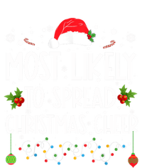 Most Likely To Spread Christmas Cheer Santa Hat Xmas Lights Gift Women's V-Neck T-Shirt