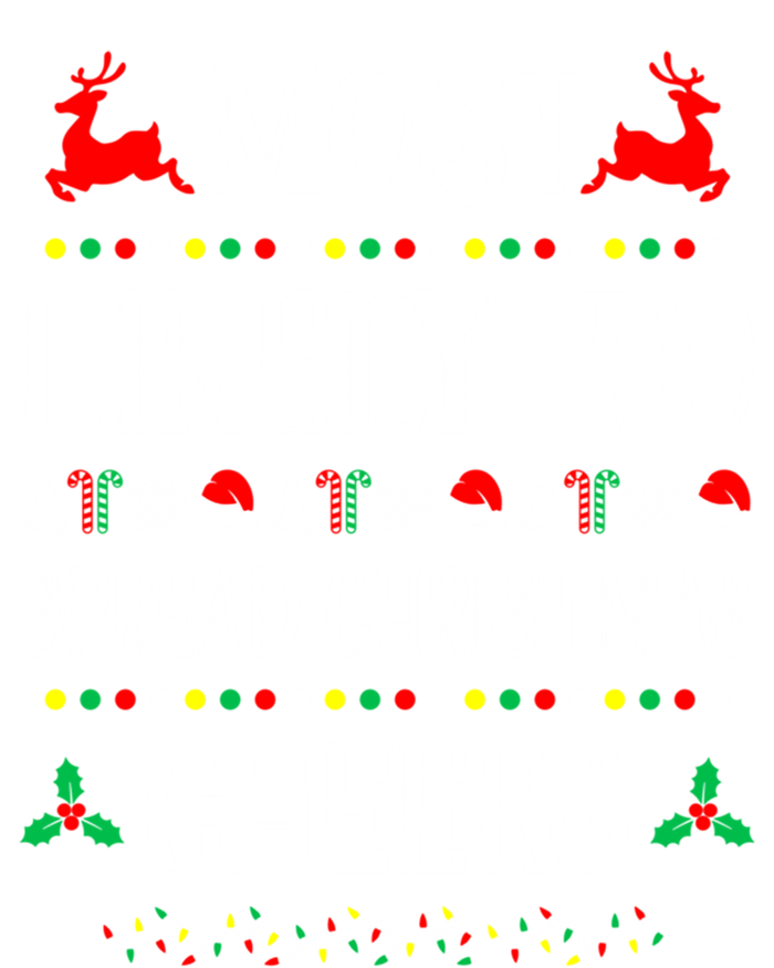 Most Likely To Spread Christmas Cheers Family Christmas Gift Mesh Reversible Basketball Jersey Tank