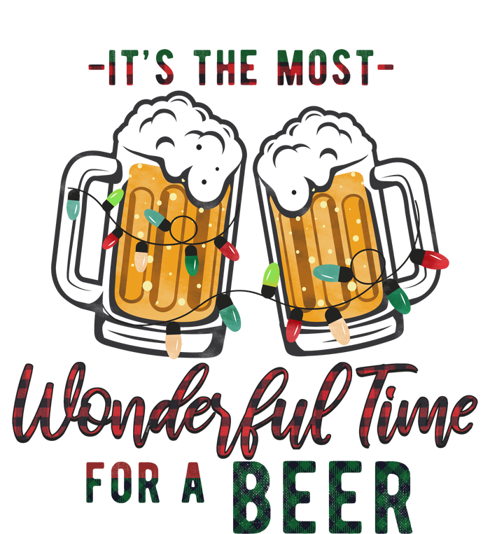 Its The Most Wonderful Time For A Beer Santa Hat Christmas T-Shirt