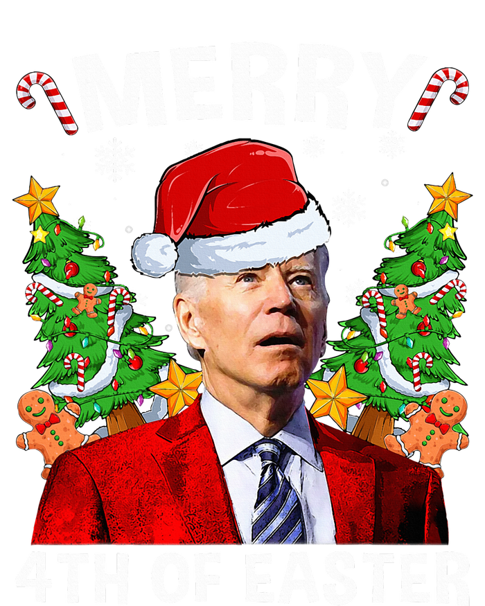 Funny Joe Biden Christmas Santa Hat Merry 4th Of Easter Xmas Coaster