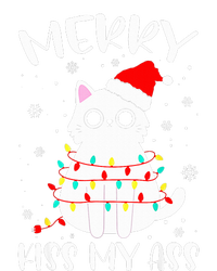 Merry K.iss My Ass Christmas Theme Cat Lovers Gifts for Cat  Striped Beanie with Solid Band