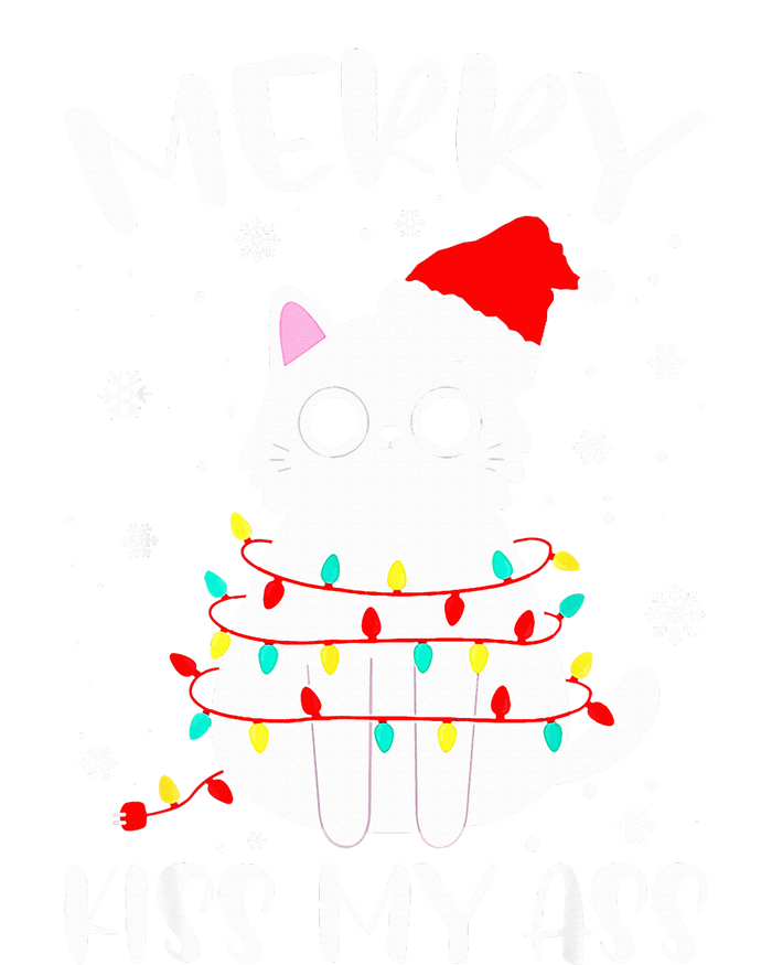 Merry K.iss My Ass Christmas Theme Cat Lovers Gifts for Cat  Striped Beanie with Solid Band