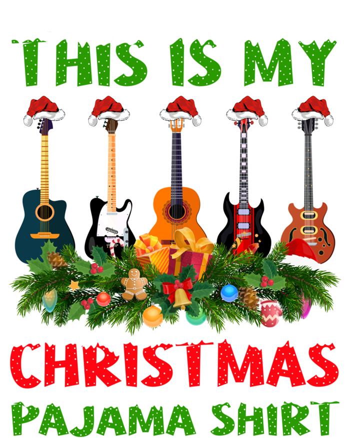 This Is My Christmas Pajamas Xmas Santa Guitar Christmas Gift Sustainable Knit Beanie