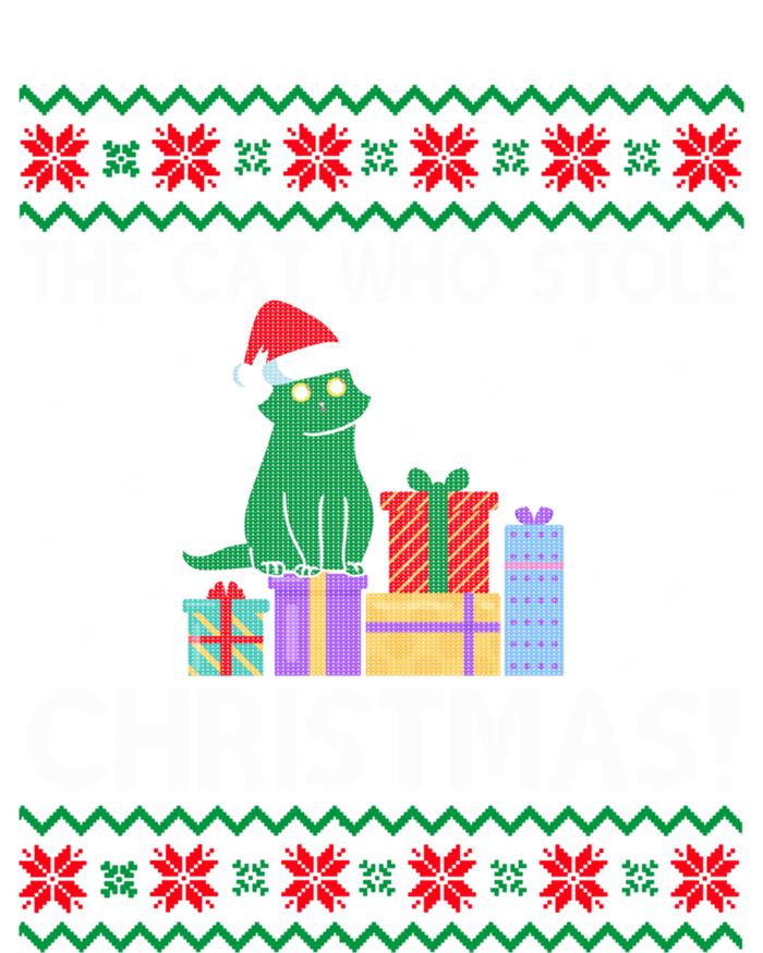 The Cat Who Stole Christmas Gift Funny Xmas Ugly Sweater Gift V-Neck T-Shirt