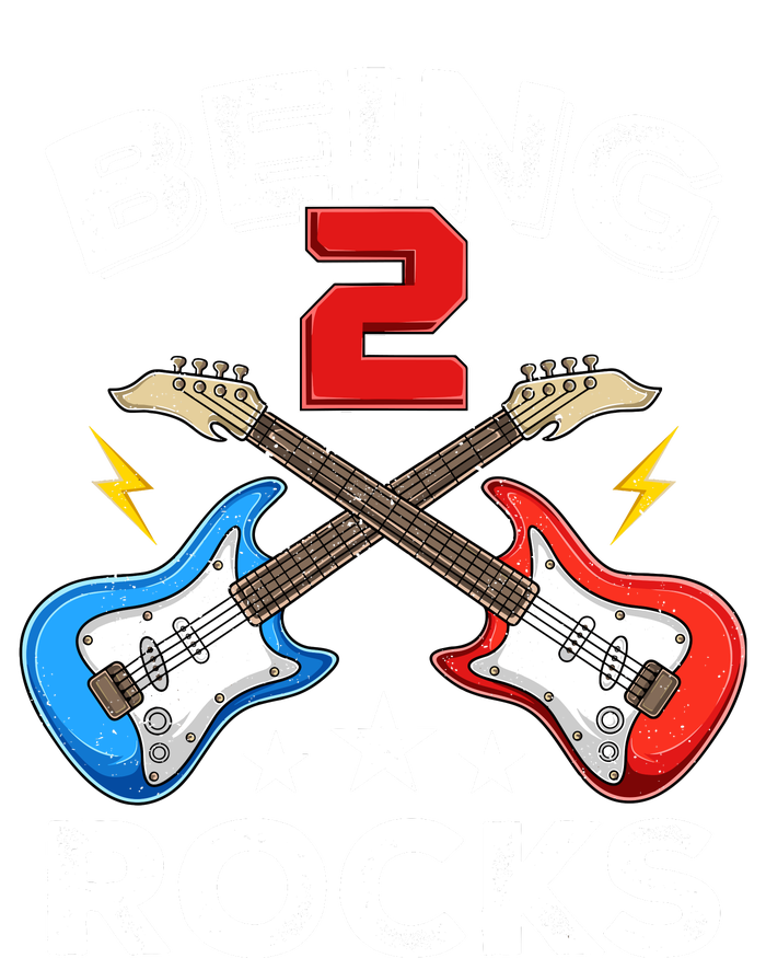 Being 2 Rocks Guitar Funny 2nd Birthday Boy Ladies Essential Tank