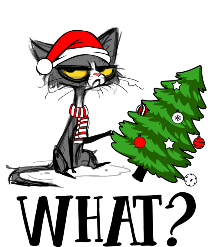 Ugly Cat Christmas Tree What? Catcute Catxmas Cat Gift T-Shirt