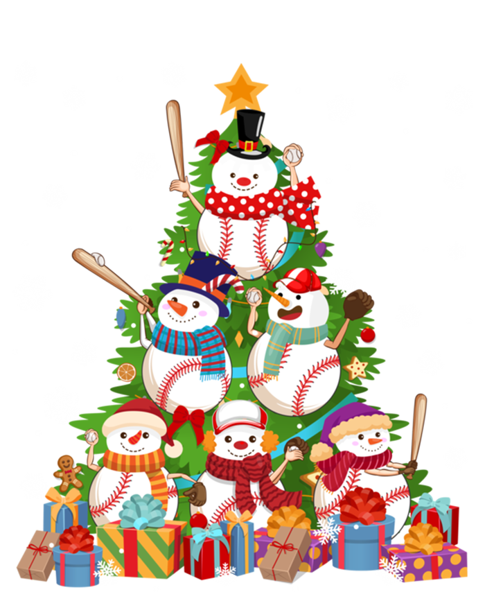 Baseball Snow Christmas Tree Pitchers Catchers Gift T-Shirt