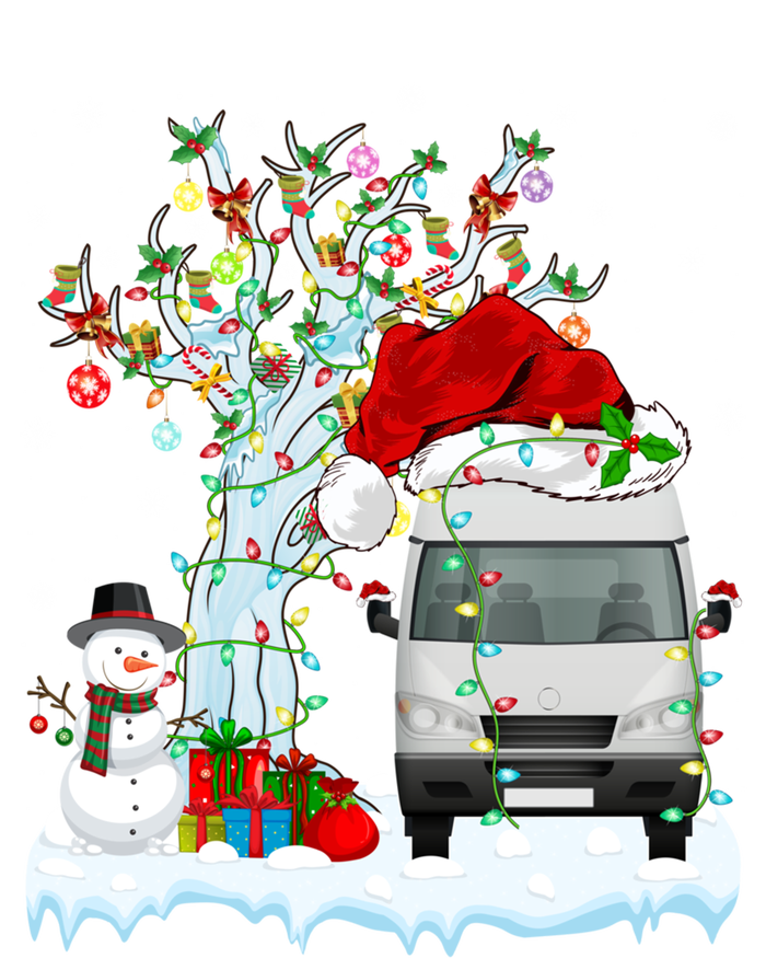 Camper Van Xmas Tree Lighting Santa Hat Camper Van Christmas Gift T-Shirt